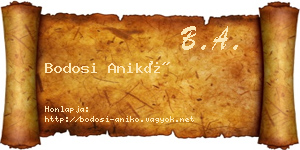 Bodosi Anikó névjegykártya